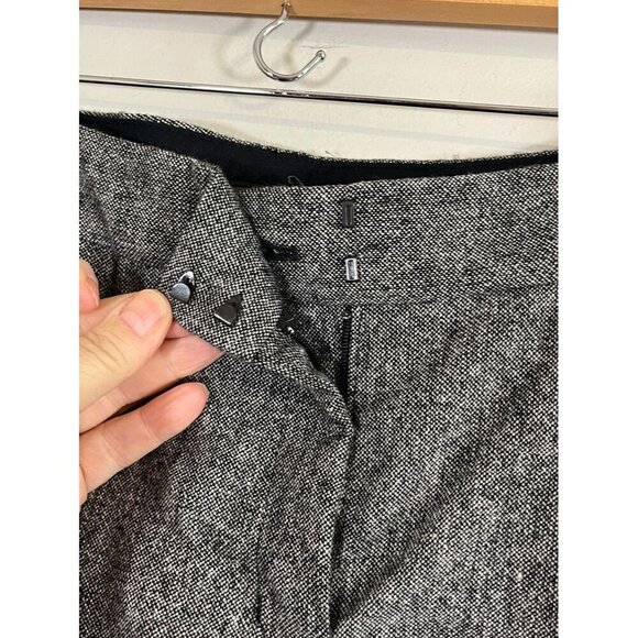 Express Wool Shorts 10 Gray Cuffed Y2K Preppy Academia Leopard Print 80s Classic - Picture 10 of 16